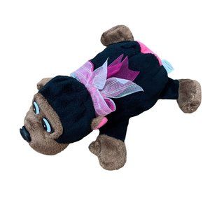 Walmart Valentines Day Gorilla Plush Monkey Pink Bow Lying Down Stuffed Animal